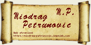 Miodrag Petrunović vizit kartica